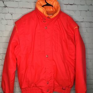 VTG Obermeyer Sport Men's Size L Neon Pink Full Zip Winter Ski Snow Jacket